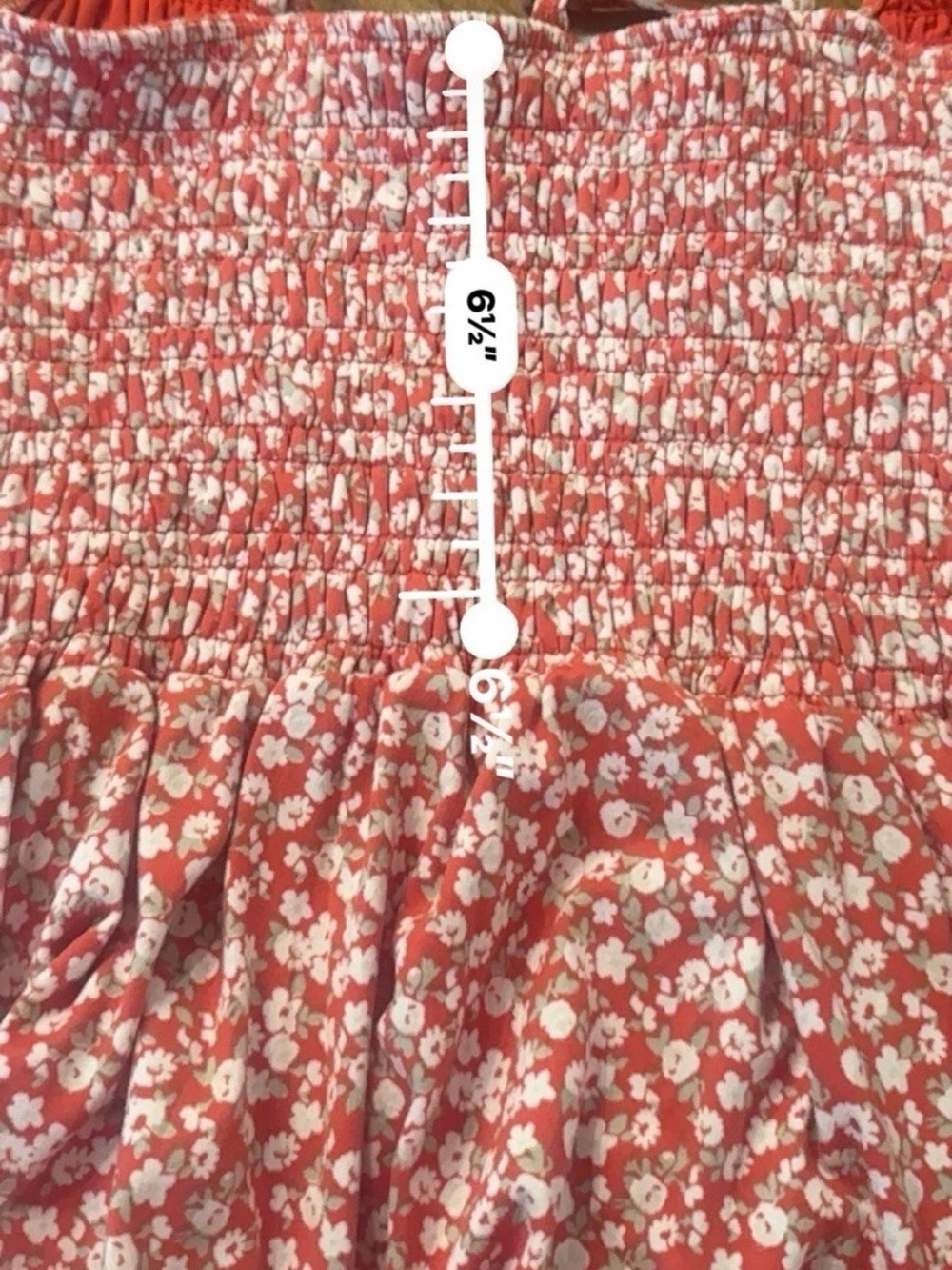 Hollister Red Floral Smocked Sundress w/built in shorts for women - Picture 7 of 8